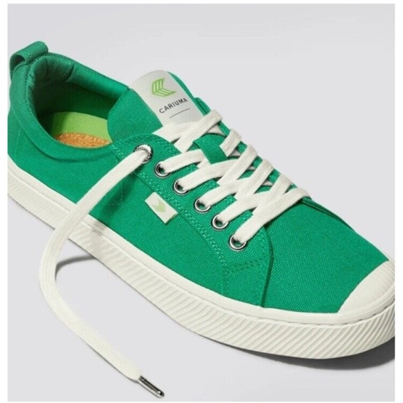 Cariuma Green Canvas Cork Heel - OCA Low Top Sneakers W 8/ M 6.5 NIB - Picture 4 of 10